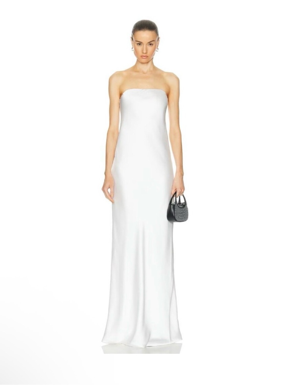 NWT Norma Kamali Bias Gown Strapless White Column Evening Dress - M